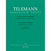 Telemann, Georg Philipp - Six Canonic Sonatas, Volume 1, Numbers 1-3 For Two Flutes or Violins URTEXT Published by Barenreiter