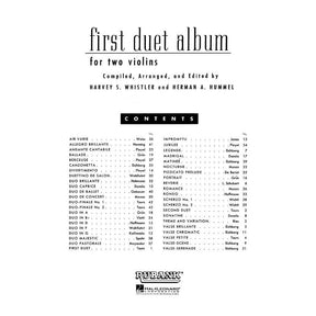 Whistler/Hummel - First Duet Album For Two Violins Published by Rubank Publications