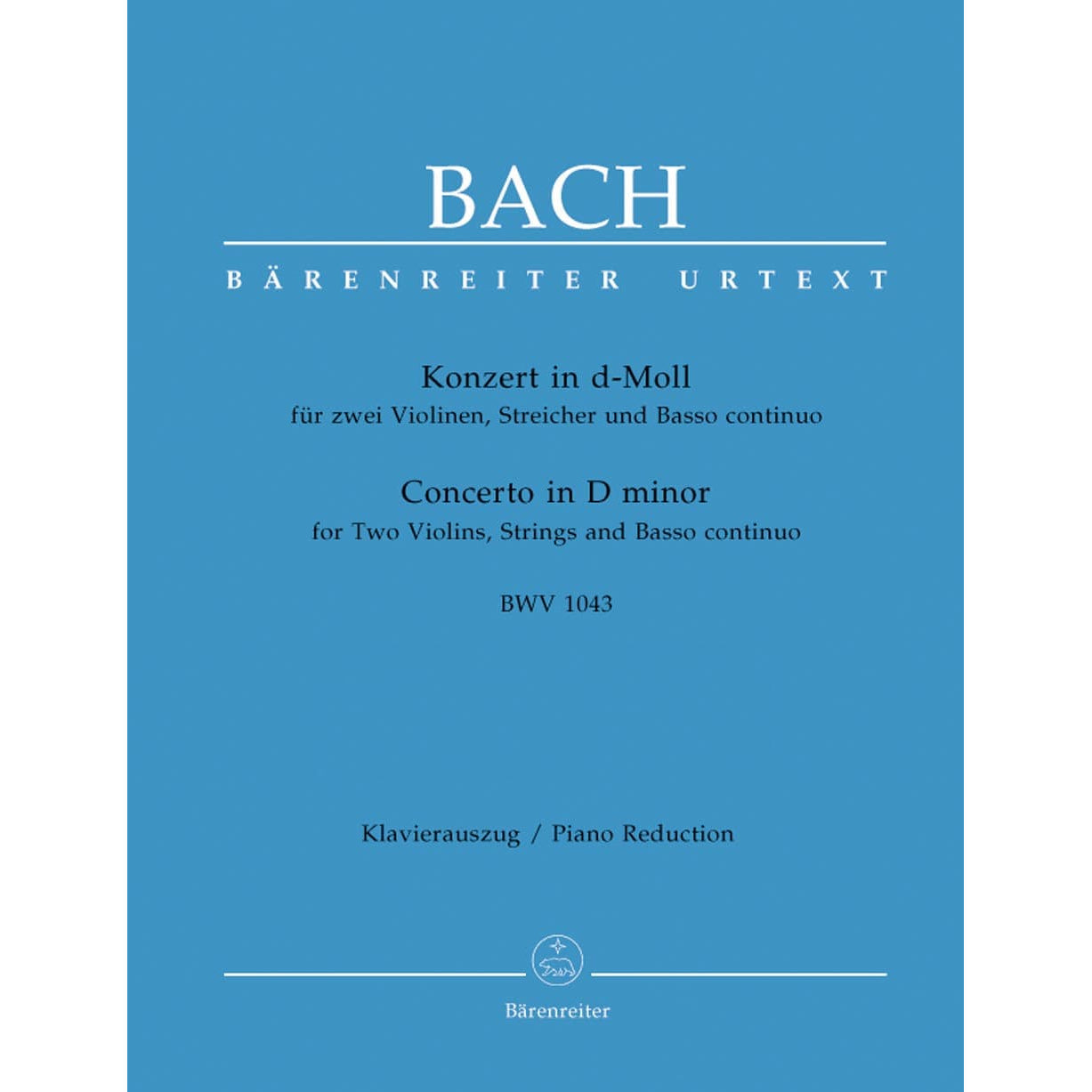 Bach, JS - Double Concerto in d minor, BWV 1043 - Two Violins and Piano - edited by Kilian - Bärenreiter Verlag URTEXT