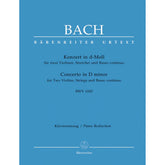 Bach, JS - Double Concerto in d minor, BWV 1043 - Two Violins and Piano - edited by Kilian - Bärenreiter Verlag URTEXT