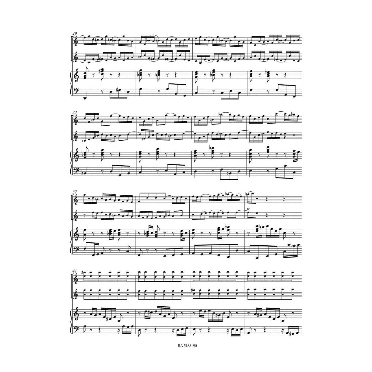 Bach, JS - Double Concerto in d minor, BWV 1043 - Two Violins and Piano - edited by Kilian - Bärenreiter Verlag URTEXT