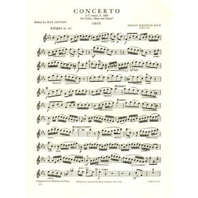 Bach, JS - Concerto in c minor, BWV 1060R - Violin, Oboe, and Piano / Two Violins and Piano - edited by Max Seiffert - International Music Company