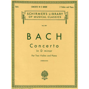 Bach, JS - Double Concerto in d minor, BWV 1043 - Two Violins and Piano - edited by Herrmann - Schirmer Edition
