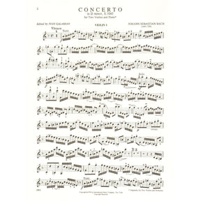 Bach, JS - Double Concerto in d minor, BWV 1043 - Two Violins and Piano - edited by Ivan Galamian - International Edition