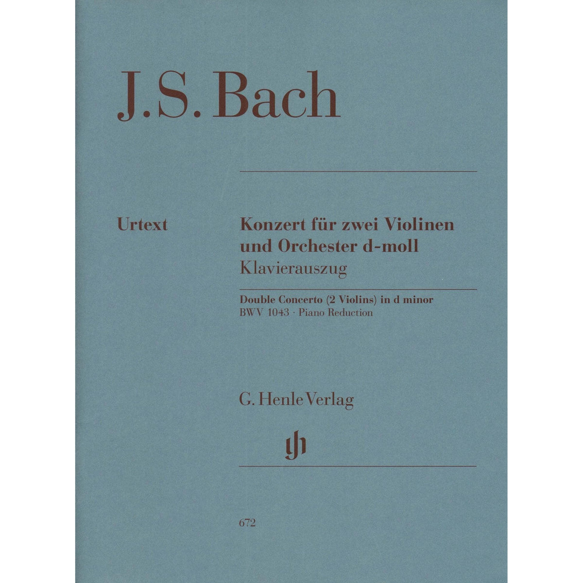 Bach, JS - Double Concerto in d minor, BWV 1043 - Two Violins and Piano - edited by Hans Eppstein - G Henle Verlag URTEXT