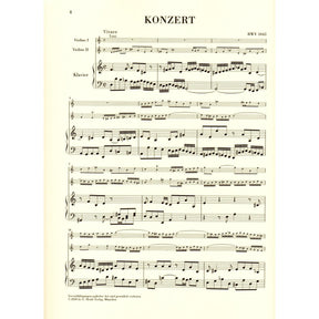 Bach, JS - Double Concerto in d minor, BWV 1043 - Two Violins and Piano - edited by Hans Eppstein - G Henle Verlag URTEXT