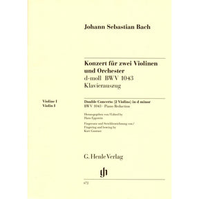 Bach, JS - Double Concerto in d minor, BWV 1043 - Two Violins and Piano - edited by Hans Eppstein - G Henle Verlag URTEXT