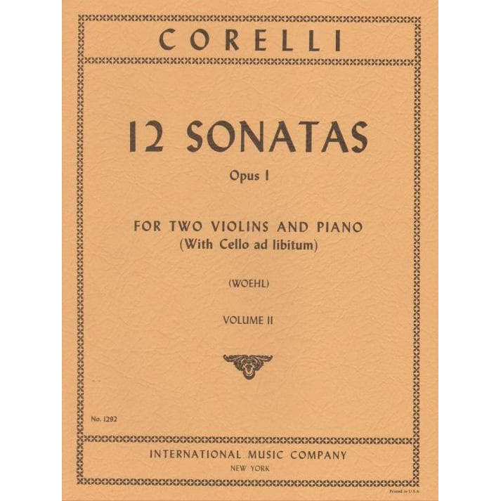 Corelli, Arcangelo - 12 Trio Sonatas, Op 1 - Volume 2, No 4-6 for Two Violins and Piano (With Cello ad libitum) - International Edition