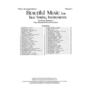 Applebaum, Samuel - Beautiful Music For Two String Instruments - Volume 1 for Piano Accompaniment - Belwin/Mills Publication