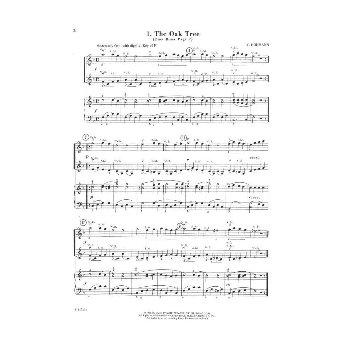 Applebaum, Samuel - Beautiful Music For Two String Instruments Volume 2 Piano Accompaniment - Arranged by Steiner  - Alfred Publication