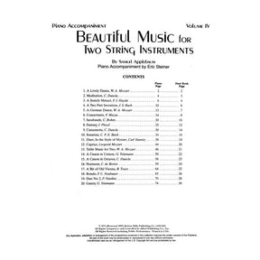 Applebaum, Samuel -Beautiful Music For Two String Instruments - Volume 4 for Piano Accompaniment - Belwin/Mills Publication