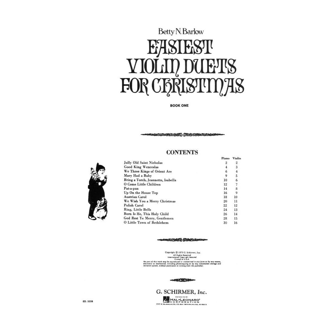 Barlow, Betty - Easiest Violin Duets for Christmas Book 1 with Piano Accompaniment - Schirmer Edition