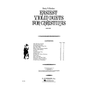Barlow, Betty - Easiest Violin Duets for Christmas Book 1 with Piano Accompaniment - Schirmer Edition