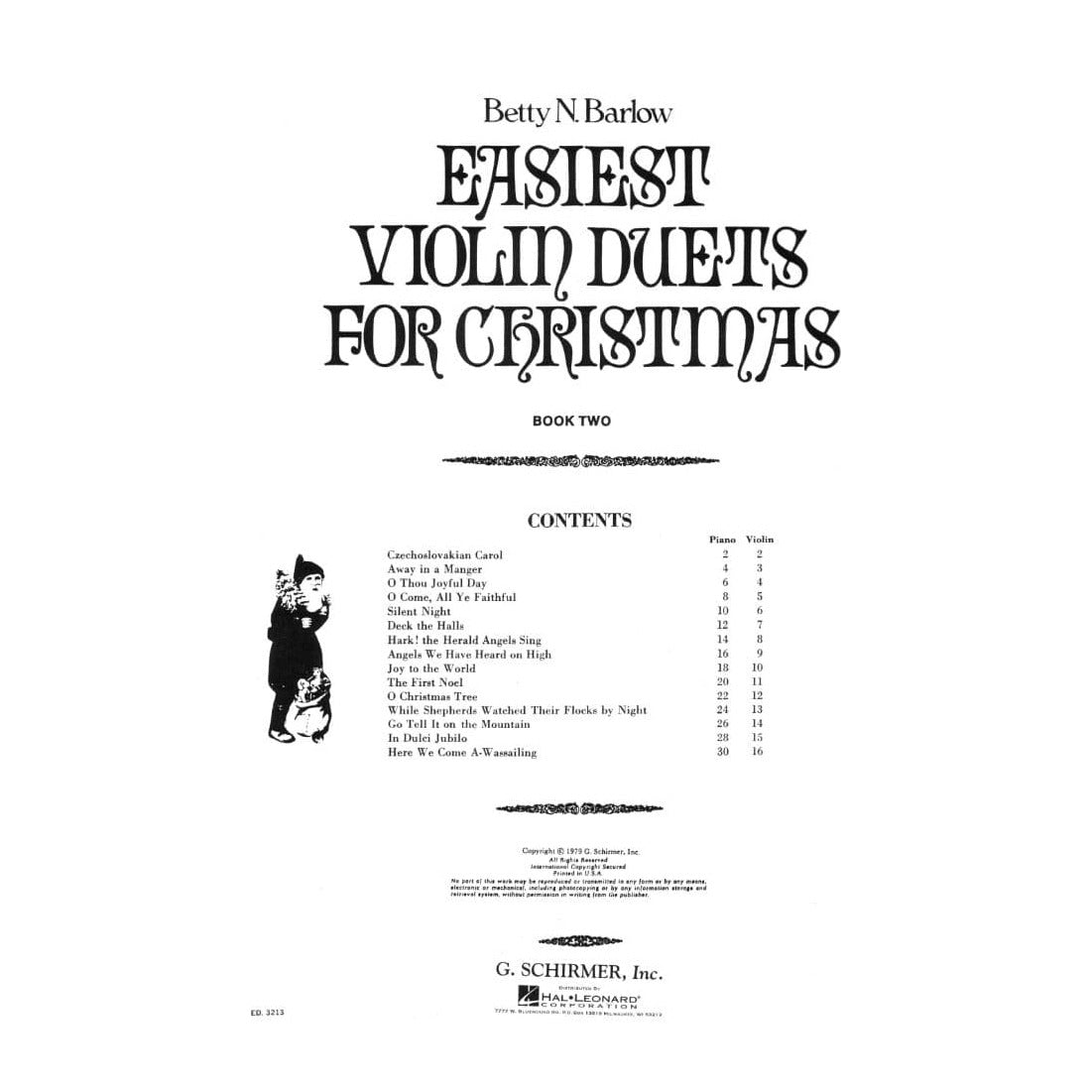 Barlow, Betty - Easiest Violin Duets for Christmas Book 2 with Piano Accompaniment - Schirmer Edition