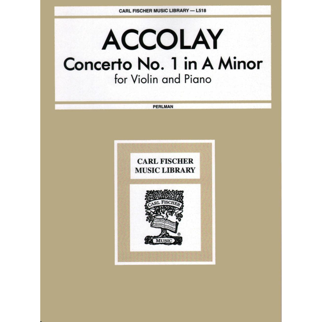 Accolay, JB - Concerto No 1 in a minor for Violin and Piano - Arranged by Perlman - Fischer Edition