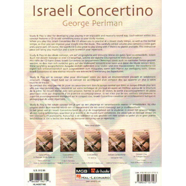 Perlman, George - Israeli Concertino - Violin and Piano - Hal Leonard Publications