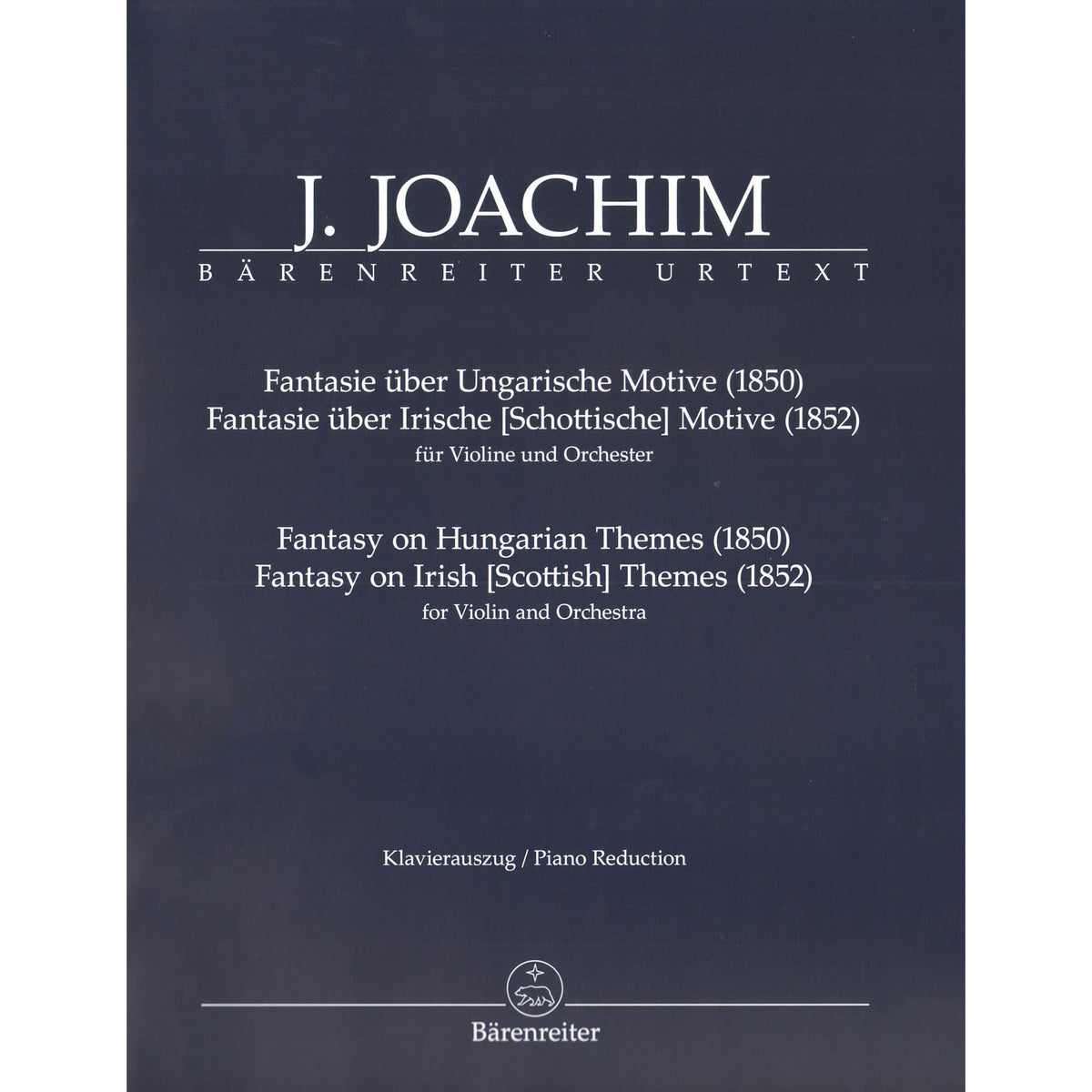 Joachim, Joseph - Two Fantasies for Violin and Piano - Barenreiter URTEXT Edition