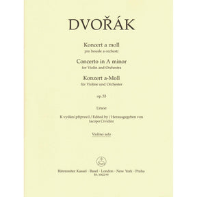 Dvorak, Antonin - Concerto in A minor, op. 53 - for Violin and Piano - edited by Iacopo Cividini - Barenreiter URTEXT