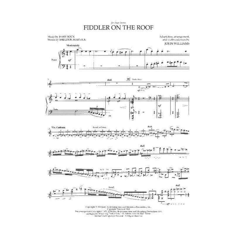 Jerry Bock - Fiddler on the Roof - Violin and Piano - arranged by John Williams - Hal Leonard