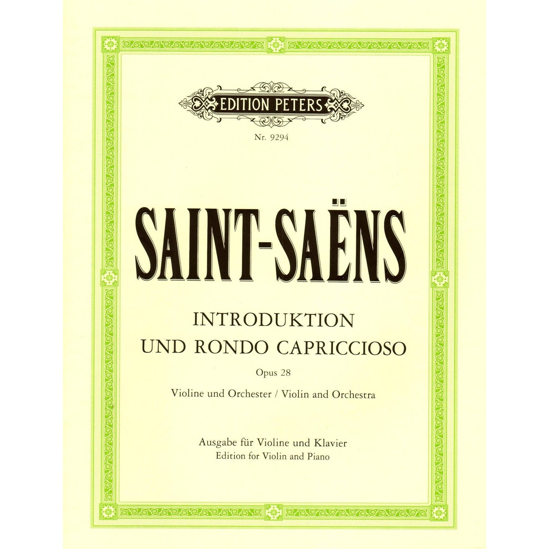 Camille Saint-Saens - Introduction and Rondo Capriccioso, Op 28 - Violin and Piano - Thiemann - Peters