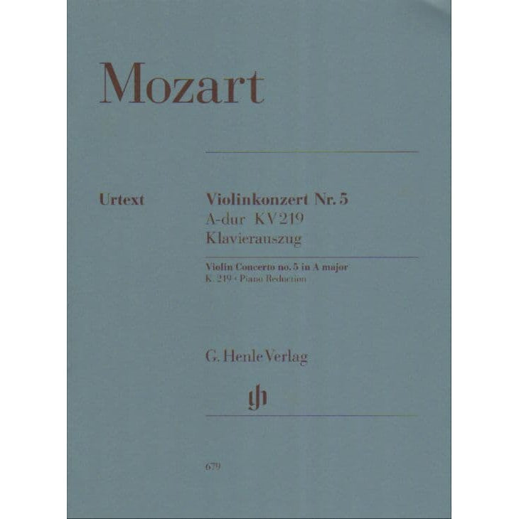Mozart, WA - Violin Concerto No 5 in A Major, K 219 - Violin and Piano - Kurt Guntner - Henle