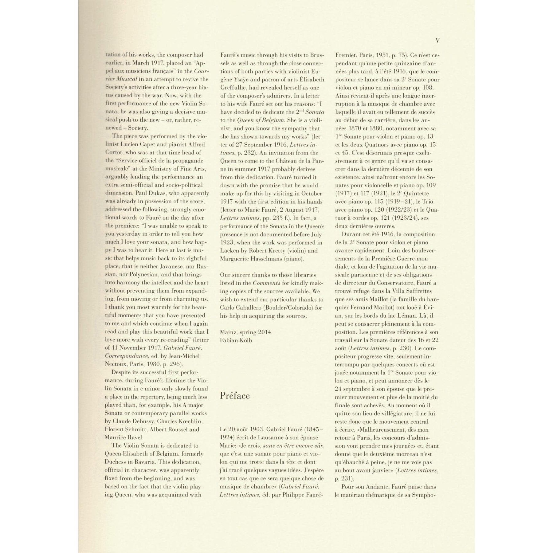 Faure, Gabriel - Sonata No. 2 in E minor, Opus 108 - for Violin and Piano - edited by Fabian Kolb - G Henle URTEXT
