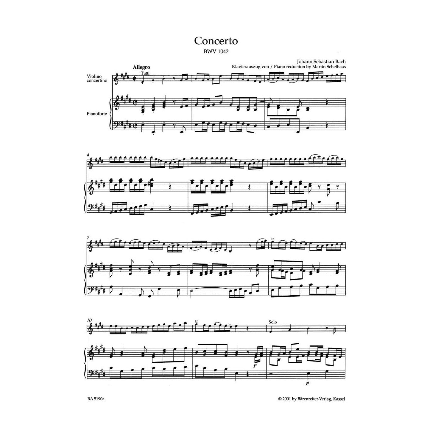 JS Bach - Violin Concerto No 2 in E Major, BWV 1042 - Violin and Piano - Andrew Manze - Barenreiter