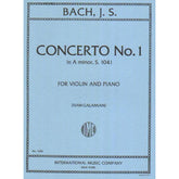 Bach, JS - Violin Concerto No 1 in A Minor, BWV 1041 - Violin and Piano - edited by Ivan Galamian - International Music Company