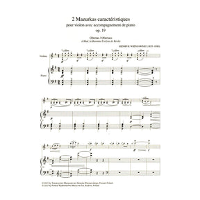 Wieniawski, Henryk - Two Mazurkas, Op. 19 - for Violin and Piano - edited by Zofia Chechlinska - PWM Edition
