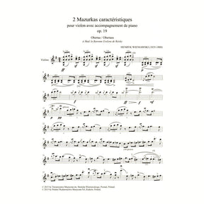 Wieniawski, Henryk - Two Mazurkas, Op. 19 - for Violin and Piano - edited by Zofia Chechlinska - PWM Edition