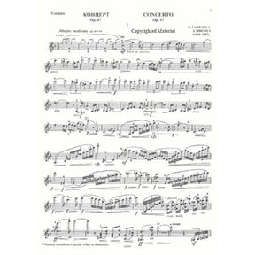 Sibelius, Jean - Violin Concerto in d minor, Op 47 - Violin and Piano - Muzyka Moscow