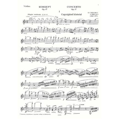 Sibelius, Jean - Violin Concerto in d minor, Op 47 - Violin and Piano - Muzyka Moscow