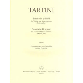Tartini, Giuseppe - Sonata in G minor ("Devil's Trill") - for Violin and Basso continuo - Barenreiter URTEXT