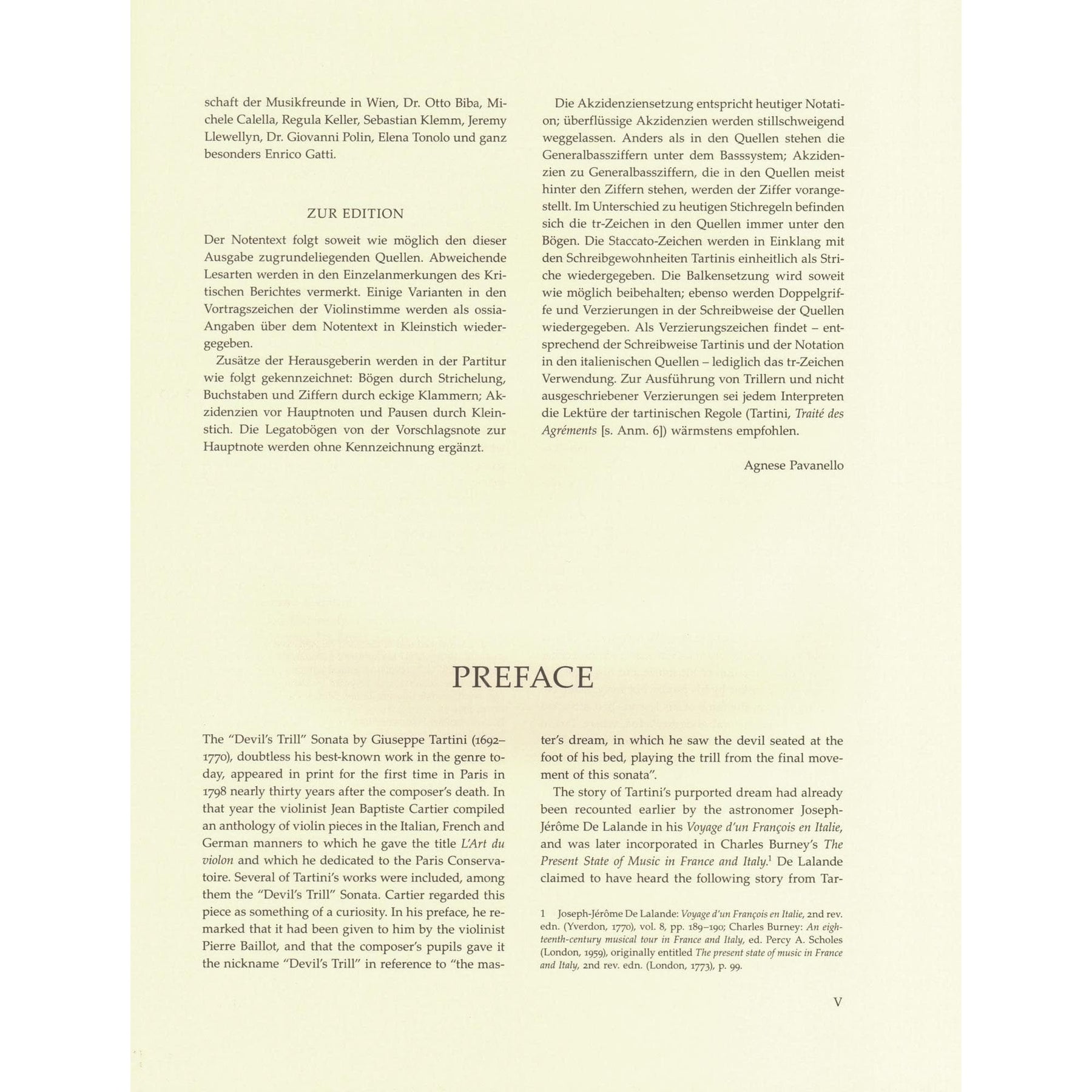 Tartini, Giuseppe - Sonata in G minor ("Devil's Trill") - for Violin and Basso continuo - Barenreiter URTEXT