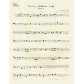 Tartini, Giuseppe - Sonata in G minor ("Devil's Trill") - for Violin and Basso continuo - Barenreiter URTEXT