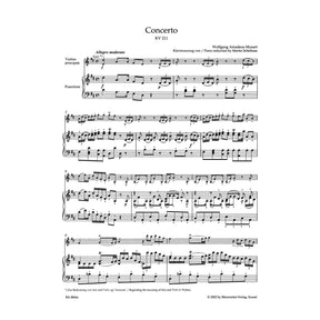 Mozart, WA - Concerto No 2 in D Major, K 211 - Violin and Piano - edited by Christoph Hellmut Mahling - Bärenreiter Verlag URTEXT