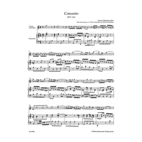 Bach, JS - Concerto No 1 in a minor BWV 1041 for Violin and Piano - Barenreiter Verlag URTEXT Edition