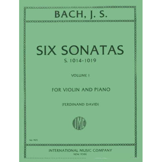 Bach, JS - Sonatas for Violin and Piano Nos 1-3, BWV 1014-1016 - edited by Ferdinand David - International Music Co