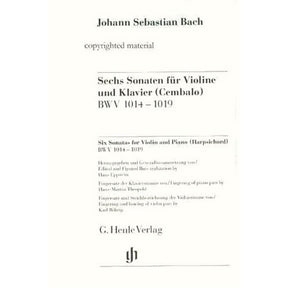 Bach, JS - Six Sonatas, BWV 1014 - 1019 - Violin and Piano - edited by Hans Eppstein - G Henle Verlag URTEXT