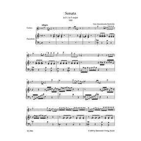 Mendelssohn, Felix - Sonatas for Violin and Pianoforte - Violin and Piano - Bärenreiter Verlag URTEXT