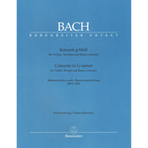 Bach, J.S. - Concerto in G minor, BWV 1056 - for Violin and Piano - Barenreiter URTEXT Edition