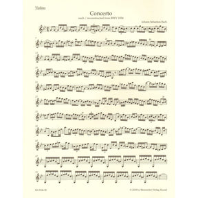 Bach, J.S. - Concerto in G minor, BWV 1056 - for Violin and Piano - Barenreiter URTEXT Edition