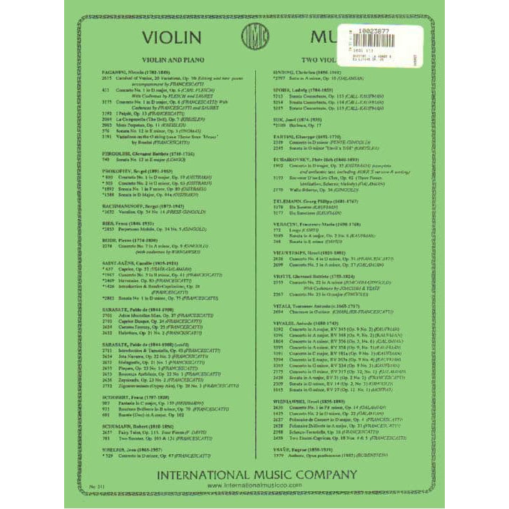 Bazzini, Antonio - La Ronde des Lutins, Op 25 (Dance of the Goblins) - edited by Zino Francescatti - International Music Company