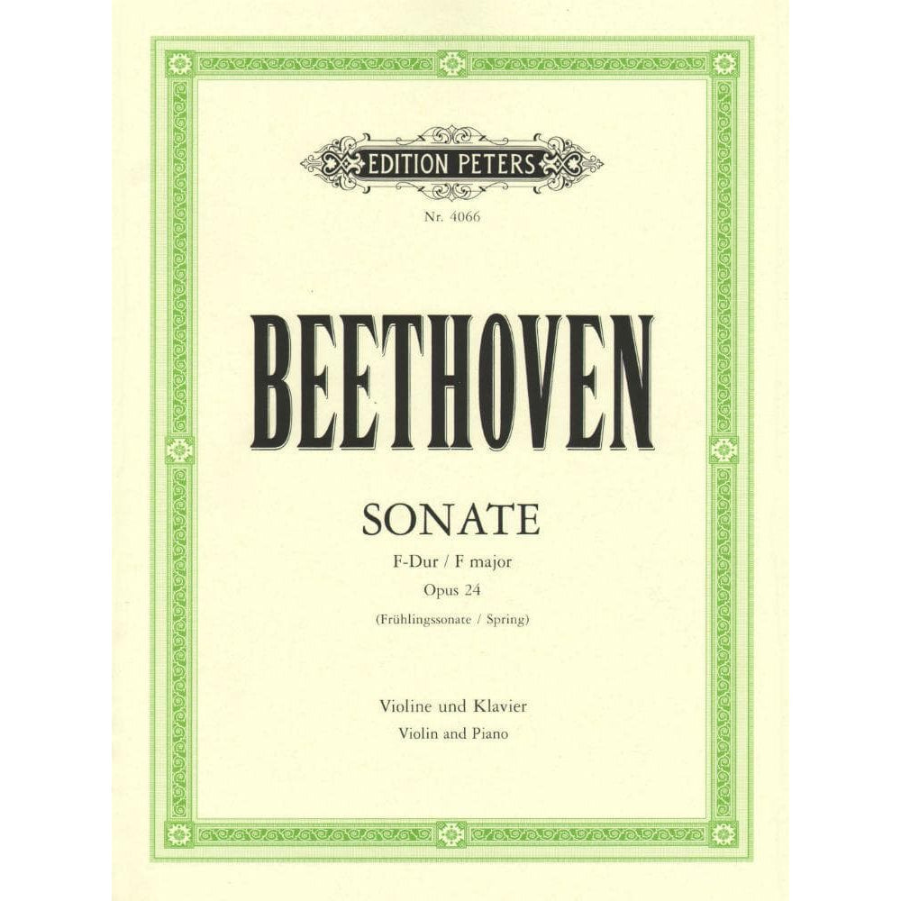 Beethoven, Ludwig - Sonata No 5 in F Major Spring Op 24 for Violin and Piano - Arranged by Joachim - Peters Edition