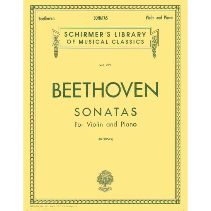 Beethoven, Ludwig - 10 Sonatas Complete for Violin and Piano - arranged by Adolf Brodsky - Schirmer Edition