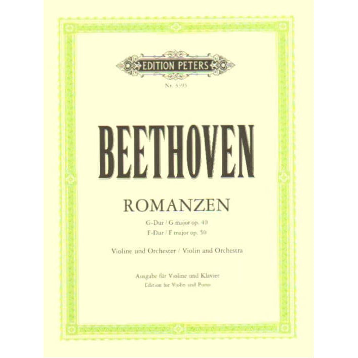 Beethoven, Ludwig - Two Romances, Op 40 and 50 - Violin and Piano - edited by Carl Flesch - Edition Peters