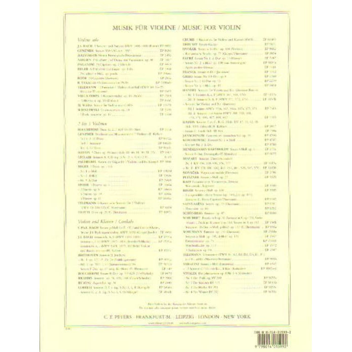 Beethoven, Ludwig - Two Romances, Op 40 and 50 - Violin and Piano - edited by Carl Flesch - Edition Peters