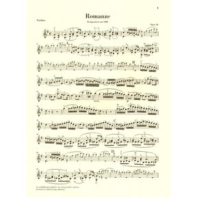 Beethoven, Ludwig - Two Romances, Op 40 and 50 - Violin and Piano - edited by Wolfgang Schneiderhan - G Henle Verlag URTEXT