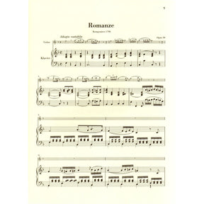 Beethoven, Ludwig - Two Romances, Op 40 and 50 - Violin and Piano - edited by Wolfgang Schneiderhan - G Henle Verlag URTEXT