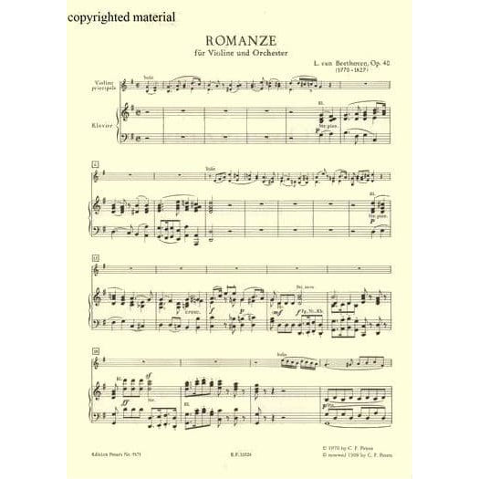 Beethoven - 2 Romances, Op 40 and 50 with CD  - for Violin and Piano - edited by Igor Oistrakh - Peters Edition